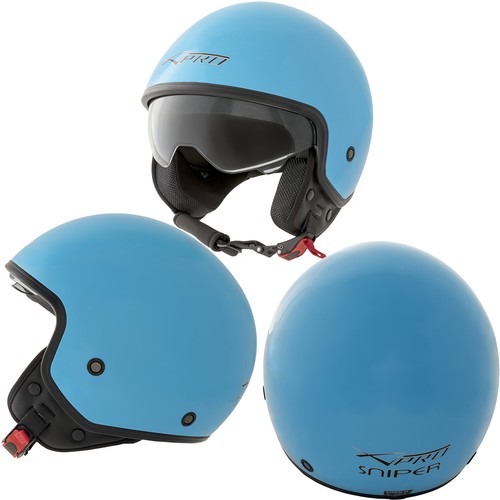 Open face jet helmet - open, moped