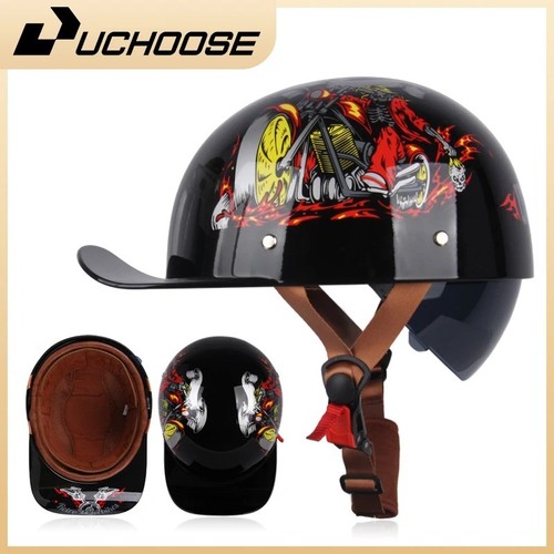 Retro motorcycle half - half, helmet