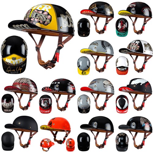 Retro motorcycle half - motorcycle, helmet